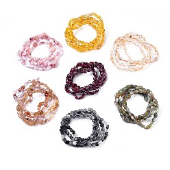 Mixed Stone Natural Mixed Gemstone Bead Stretch Bracelets, Tumbled Stone, Nuggets, Inner Diameter: 2~2-1/4 inch(5.2~5.6cm)