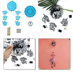 Темно-Голубой Силиконовые формы для изготовления колокольчиков из пищевого силикона, формы для литья смолы, с алюминиевой трубкой, дракон, глубокое синее небо, Дракон: 115x6 mm, 29 шт / комплект