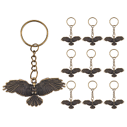 Античный Серебристый & Платиновый 20шт. брелки из сплава в виде орла, с железными кольцами, старинное серебро и платина, 80 мм