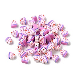 Средняя Орхидея Бусины из полимерной глины , торт, средне орхидеи, 8x9x4 мм, отверстие : 1.6 мм