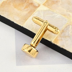 Настоящее золото 18K 304 из нержавеющей стали запонки, реальный 18 k позолоченный, 28.5x9.5 мм