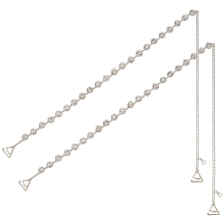 Платиновый & Серебристый Сплав, кристаллы, стразы, цветочный узор, невидимые нескользящие сексуальные плечевые лямки, летняя регулируемая металлическая бретелька для бюстгальтера, Платина и серебро, 655 мм