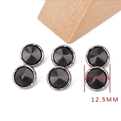 Flat Round Acrylic Shank Button, Flat Round, 12.5mm