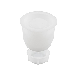 Белый Силиконовые банки для хранения и формы для крышек своими руками, формы для литья смолы, белые, 64~88x21~72 мм