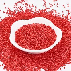 Cerise MGB Matsuno Glass Beads, Japanese Seed Beads, 12/0 Opaque Glass Round Hole Rocailles Seed Beads, Cerise, 2x1mm, Hole: 0.5mm, about 900pcs/box, net weight: about 10g/box