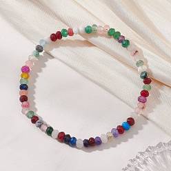 Малайский Нефрит Браслеты-рондели из натуральных окрашенных малайзийских нефритов для женщин, бусина : 4.5x3.5 mm, внутренний диаметр: 2.24 дюйм (5.7 см)