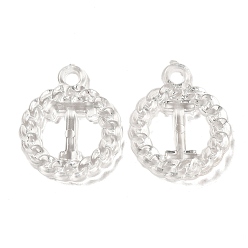 Clear Transparent Acrylic Pendants, Ring with Letter I Pattern Charms, Clear, 27x22x3mm, Hole: 3mm, about 609pcs/500g