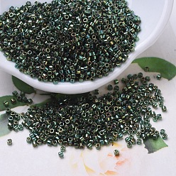 (DB0125) Emerald Gold Luster MIYUKI Delica Beads, Cylinder, Japanese Seed Beads, 11/0, (DB0125) Emerald Gold Luster, 1.3x1.6mm, Hole: 0.8mm, about 20000pcs/bag, 100g/bag