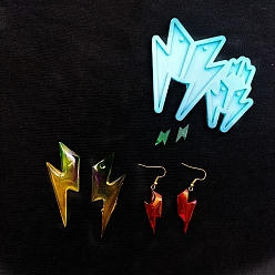 Lightning Bolt DIY силиконовые формы кулон, формы для литья смолы, для уф-смолы, изготовление изделий из эпоксидной смолы, удар молнии, 69x80x6.5 мм, отверстие : 2.5 мм, внутренний диаметр: 13~61x7~22 мм