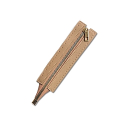 Темный Лосось Металлические аксессуары на молнии, с каркасом из искусственной кожи, для вязания сумочки крючком, темный лосось, 24x5.3 см