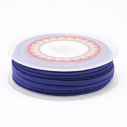 Темно-Синий Шнуры из искусственной замши, искусственная замшевая кружева, темно-синий, 3x1.5 мм, около 5.46 ярдов (5 м) / рулон