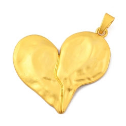 Золотой Большие сплавочные подвески, сердце, золотые, 71x70x5 мм, отверстие : 5x11 мм
