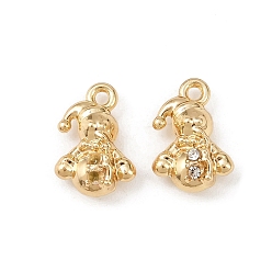 Снеговик Рождественский сплав с подвесками из хрустальных страз, золотые, снеговик, 13.5x9x4.5 мм, отверстие : 1.4 мм