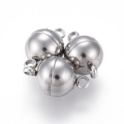 Нержавеющая Сталь Цвет Устойчивы к потускнению 201 магнитные застежки из нержавеющей стали с петлями, круглые, цвет нержавеющей стали, 17x10x10 мм, отверстие : 2 мм