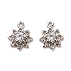 Платинированный Серебряный кулон с родиевым покрытием 925 925 пробы, с кубического циркония, , с печатью 925, Реальная платина, 9x7.5x2.1 мм, отверстие : 1 мм