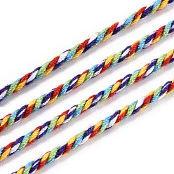 Разноцветный Хлопок шнур, плетеная веревка, с бумажной катушкой, для настенного крепления, ремесла, Подарочная упаковка, красочный, 1.2 мм, около 27.34 ярдов (25 м) / рулон