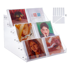 Прозрачный 6-ярусная акриловая подставка-органайзер для флаконов лака для ногтей, прозрачные, 31x26.5x21.4 см