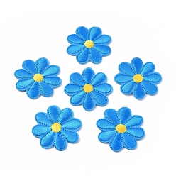 Озёрно--синий Компьютеризированная вышивка тканью утюжок на / шить на заплатках, аксессуары для костюма, аппликация, подсолнечник, Плут синий, 40x1.5 мм