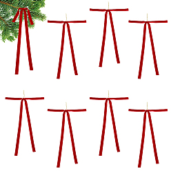 Красный 8шт. бархатные аксессуары для одежды, бантом, красные, 600x400 мм