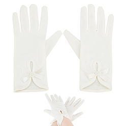 Бежевый Атласные перчатки, для свадебных принадлежностей невесты, бежевые, 225x80x9.5 мм