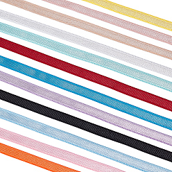 (52) Непрозрачная лаванда 12шт. 12 цвета полиэфирная лента, для пошива аксессуаров, разноцветные, 1/4 дюйм (6 мм), около 2.19 ярдов (2 м) / комплект