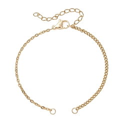 Золотой 304 изготовление цепей из нержавеющей стали и витых цепей-браслетов, золотые, 6-7/8 дюйм (17.5 см)