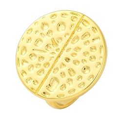 Настоящее золото 18K Стойка гальванопокрытие латунные манжеты кольца для женщин мужчин, без кадмия и без свинца, круглые, реальный 18 k позолоченный, 21.5 мм, внутренний диаметр: 18 мм