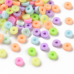 Gemischte Farbe Manuell Polymer Ton Perlen, heishi Perlen, für DIY Schmuck Bastelbedarf, Disc / Flachrund, Gemischte Farbe, 4.5x1.5 mm, Bohrung: 1.5 mm, ca. 41000 Stk. / 1000 g