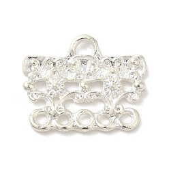 Серебро Звенья компонентов люстры сплава покрытия стойки, прямоугольные, серебряные, 15.5x19x2.5 мм, отверстие : 3 мм