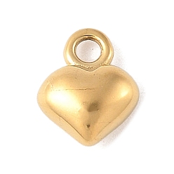 Сердце 304 прелести нержавеющей стали, ионное покрытие (ip), реальный 14 k позолоченный, сердце, 6.5x5x2.5 мм, отверстие : 1.2 мм