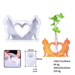 Белый Пищевые силиконовые формы для ваз своими руками, форма кошки, белые, 163x140x34 мм