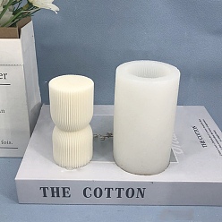 Белый Силиконовые формы для свечей в форме песочного стекла в форме полосатого столба «сделай сам», 3d цилиндрические формы для высоких римских колонн, для изготовления ароматических свечей, белые, 6x10.5 см, Внутренний диаметр: 4.4 cm