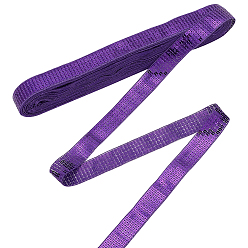Purple Polyester and Paillette Sequin Trim, Costume Accessories, Curtain Decoration, Purple, 1 inch(25mm)