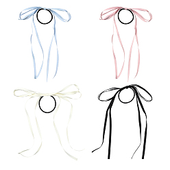 (52) Непрозрачная лаванда 4 шт. 4 цветные атласные резинки для волос, бантом, резинки для волос/аксессуары для волос, разноцветные, 258x220x6.5 мм, 1 шт / цвет