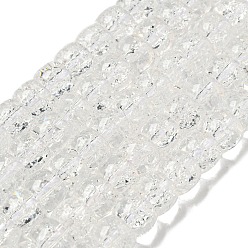 Прозрачный Прозрачная краска-распылитель с трещинами стеклянные бусины нити, колонка, прозрачные, 8x6 мм, отверстие : 1.2 мм, около 65 шт / нитка, 15.55'' (39.5 см)