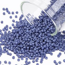 (2606F) Semi Glazed Soft Blue Круглые бусины тохо, японский бисер, (2606 f) полуглазурованный мягкий синий, 15/0, 1.5 мм, отверстие : 0.7 мм, Около 3000 шт / 10 г
