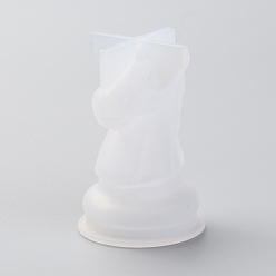 White Chess Silicone Mold, Family Games Epoxy Resin Casting Molds, for DIY Kids Adult Table Game, Knight, White, 45x29mm, Inner Diameter: 22mm