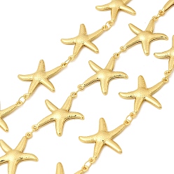 Золотой 304 Цепи из нержавеющей стали в форме морской звезды, пайки, с катушкой, долговечный, золотые, 25x20.5x3 мм