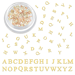 Golden Alloy Cabochons, for Women DIY Manicures Decoration Accessories, Letter A~Z, Golden, 3x1.5~4x0.1mm, about 170pcs/set
