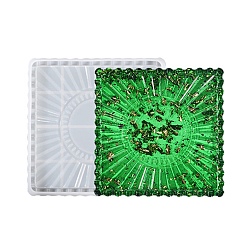 Square DIY Cup Mat Silicone Molds, Resin Casting Molds, for UV Resin, Epoxy Resin Craft Making, Square Pattern, 152x152x15mm
