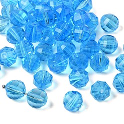 Темно-Голубой К 9 стекло, имитация Австрийские кристаллические шарики, класс AAA, граненые, круглые, глубокое синее небо, 10 мм, отверстие : 0.9~1 мм