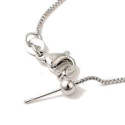 Платина Латунные цепочки-коробки с регулируемым слайдером, платина, 17.95 дюйм (45.6 см)