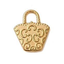 Настоящее золото 18K Ионное покрытие (ip) 304 подвески из нержавеющей стали, подвески для сумочек, реальный 18 k позолоченный, 17x14x2 мм, отверстие : 4x3.5 мм