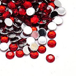 Малиновый Акриловые стразы - кабошоны , граненые, полукруглый, малиновый, 4x1.5 мм , около 10000 шт / мешок