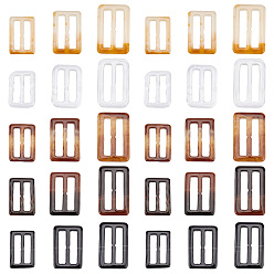 (52) Непрозрачная лаванда 30 шт. 15 прямоугольные застежки из полимерной пряжки, для кукольной тесьмы, обвязочные мешки, аксессуары для одежды, разноцветные, 30~34x41.5~51x3.5~4 мм, внутренний диаметр: 8~8.5x30.5~38 мм, 2 шт / стиль