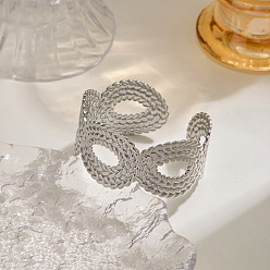 Нержавеющая Сталь Цвет 304 женские браслеты-манжеты из нержавеющей стали, овальные, цвет нержавеющей стали, 1 дюйм (2.6 см), внутренний диаметр: 2-1/4 дюйм (5.6 см)