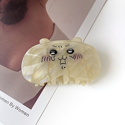 Светло-желтый Пластиковые зажимы когтя волос, форма кошки, светло-желтый, 86x50 мм