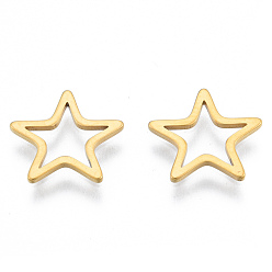 Золотой 201 нержавеющей стали связывающий кольца, звезда, золотые, 12x12.5x1 мм, внутренний диаметр: 5.5x6 мм