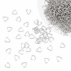 Platine Anneaux de triangle de fer, fermoirs à boucle, convient aux perles percées, sangles, sacs de cerclage, platine, 10.5x11x1mm, 400 pcs / boîte