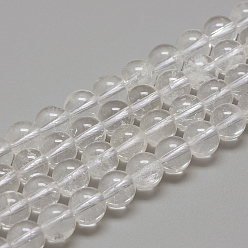 Quartz Crystal Natural Quartz Crystal Beads Strands, Round, 4mm, Hole: 1mm, about 88~93pcs/strand, 15 inch